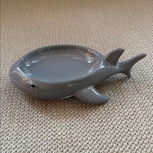 Pottery Barn Kids Shark Soap Dish Gray White